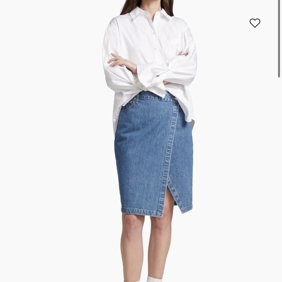 Derek Lam Dresses & Skirts - DEREK LAM 10 CROSBY Aine Asymmetrical Denim Skirt in Canal‎ Sz 25 NWT
